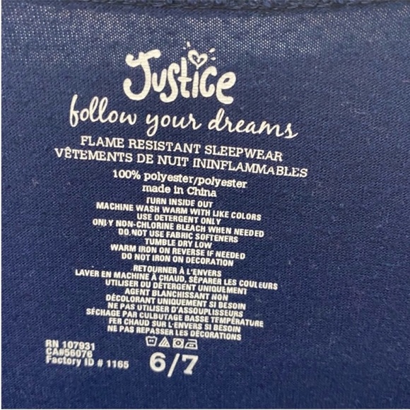 Justice Girl’s Pajama Top - Picture 3 of 3